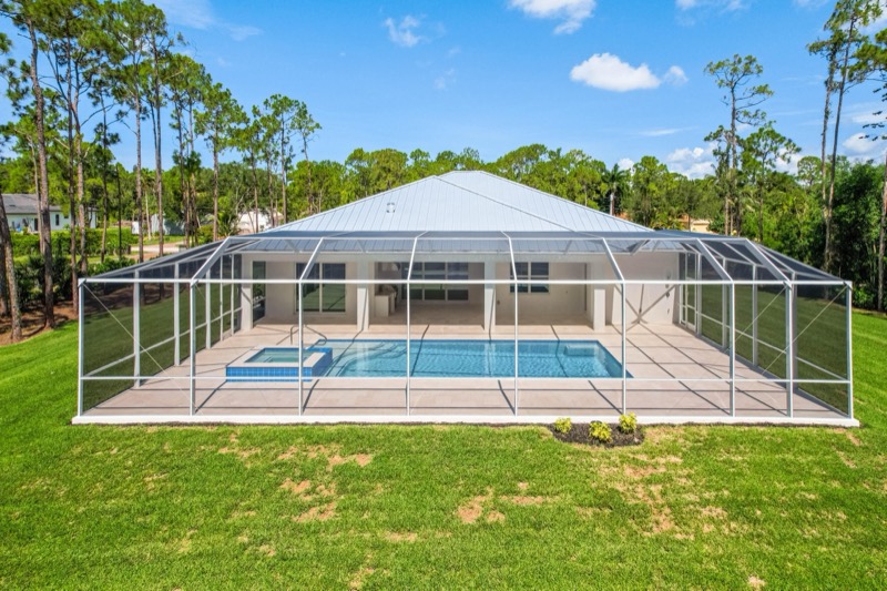 Aerial view of the screened pool